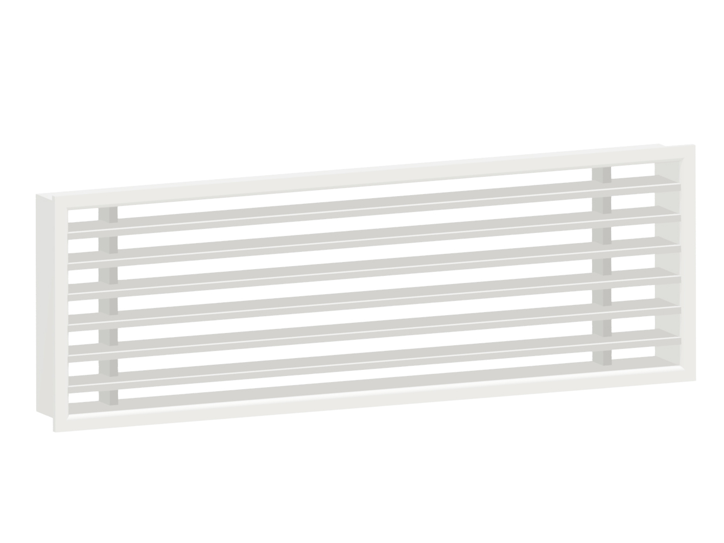 Vendita Griglia senza cornice a feritoie filo muro in pvc bianca Ral 9010